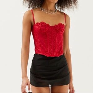 modern love corset top red